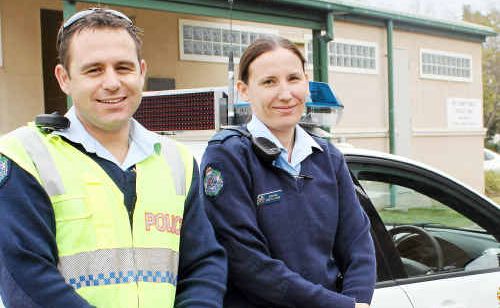 Warwick Police’s Constable Kyle Gorkic and Constable Kristyn Lister. Warwick Police’s Constable Kyle Gorkic and Constable Kristyn Lister.